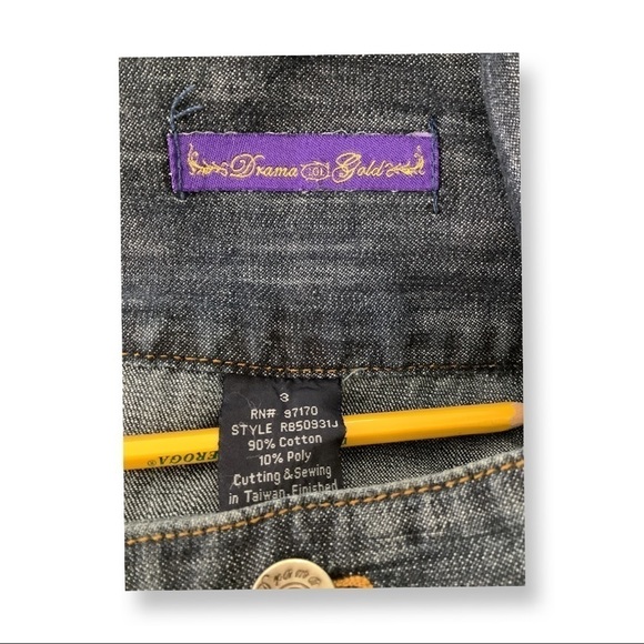 Drama Gold High Rise Denim Jeans Size 3 New Without Tags - Picture 4 of 5